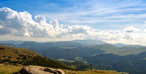 Bucegi Plateau View Over Padina Valley