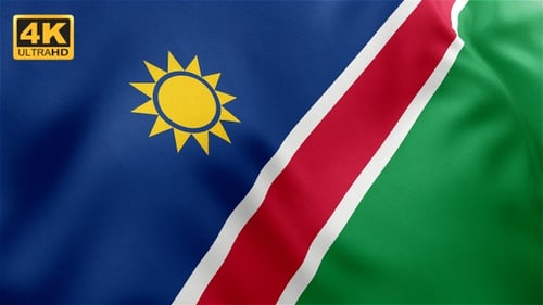 Realistic Waving Flag of Namibia Animated Loop