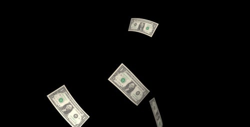 Raining One Dollar Bills Alpha Channel Simulation