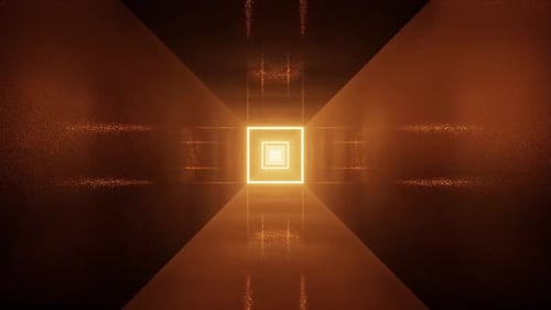 Shining Orange Light Square Metal Tunnel