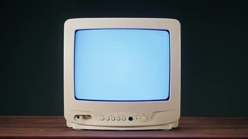 Vintage Television with Static on the Screen