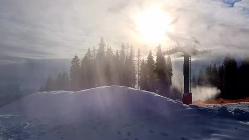 Snow Cannon at a Ski Resort