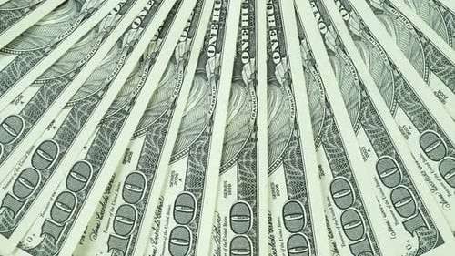 Arrangement of United States One Hundred Dollar Bills