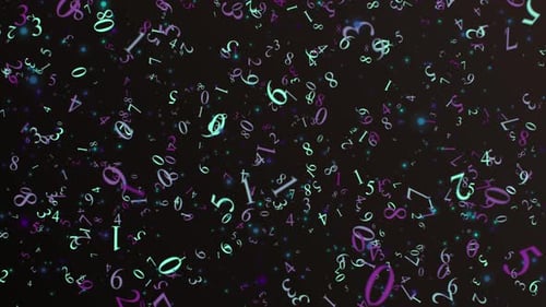 Abstract Futuristic Glowing Numbers Particle Background Loop