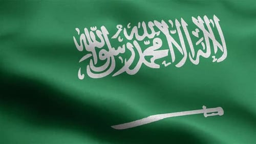 Saudi Arabia Flag Waving Seamless Loop Animation