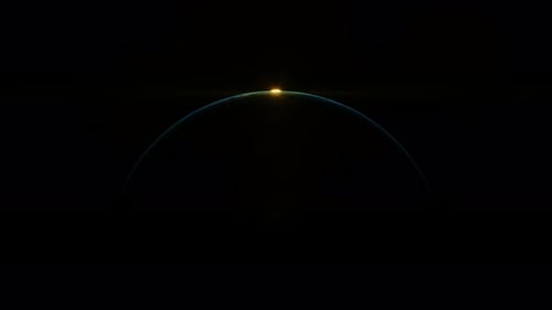 Beautiful sunrise and sunset. View from space.