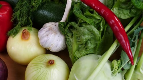 Vibrant Fresh Vegetables on a Wooden Surface