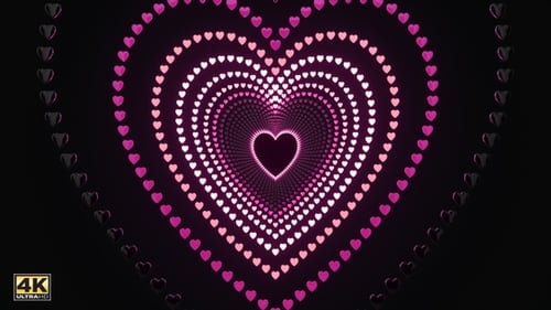Infinite Loop of Pulsating Pink Hearts Tunnel