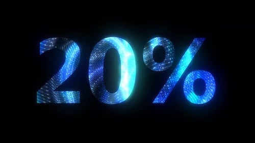 Glowing Digital 20 Percent Reveal Animation