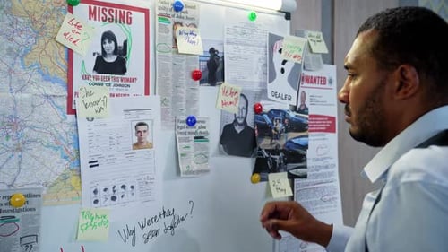 Man Pins Evidence on Crime Investigation Board