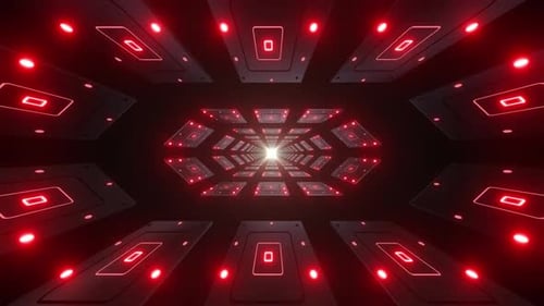 Futuristic Neon Geometric Tunnel Animation