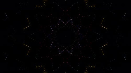 Fundo abstrato movendo listras e piscando com pontos de luz brilhantes. Animação com círculos