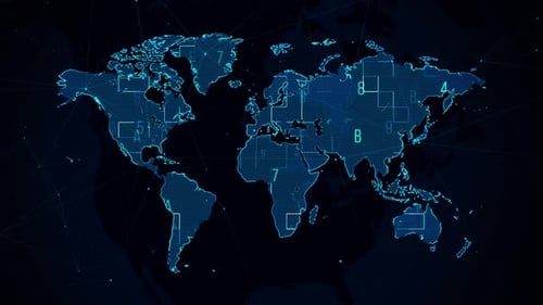 Digital World Map Cyber Technology
