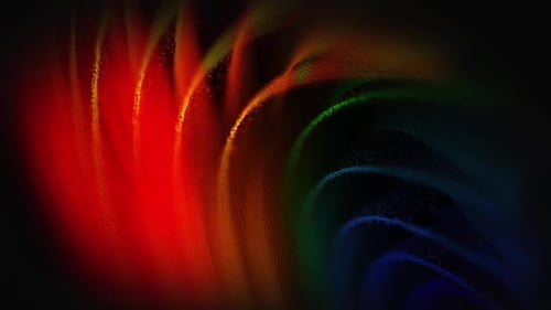 Paysage lumineux animé de particules