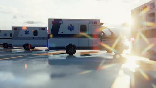 Animated 3D Ambulances Driving for Medical Emergency and Healthcare