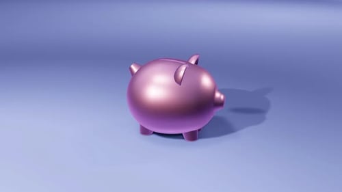 Bitcoin Dropped into Pig Piggy Bank