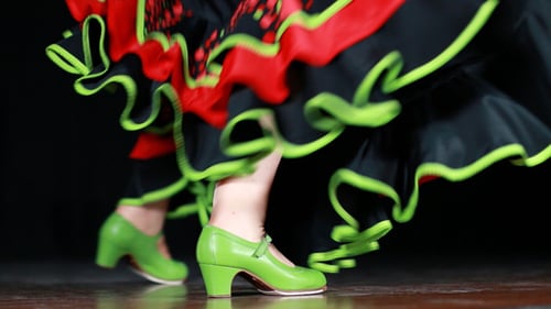 Flamenco Dancer Performing Traditional Steps