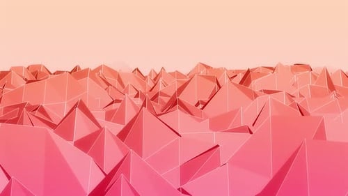 Dynamic Low Poly Pink Orange Terrain Abstract Background Loop