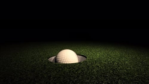 Realistic Golf Ball Dropping into Hole Animation