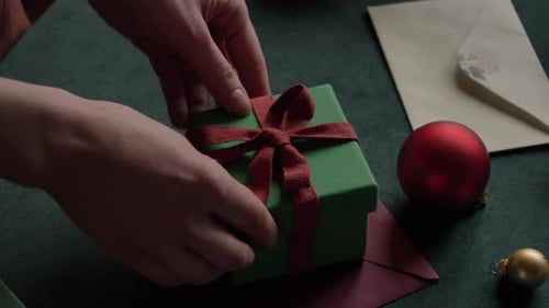 Wrapping Christmas Presents at Home for the Holidays