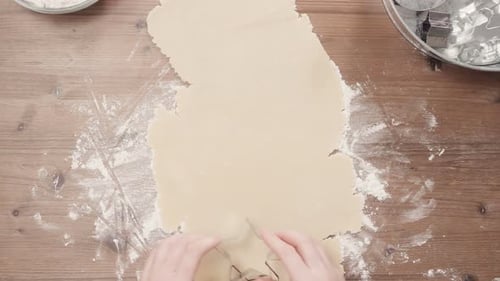 Baking Christmas sugar cookies for Santa
