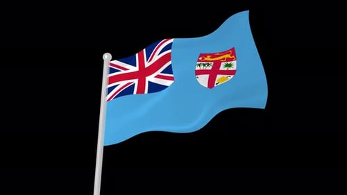Animated Flag of Fiji Waving Seamlessly