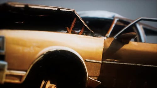 Altes verrostetes Crushed Car