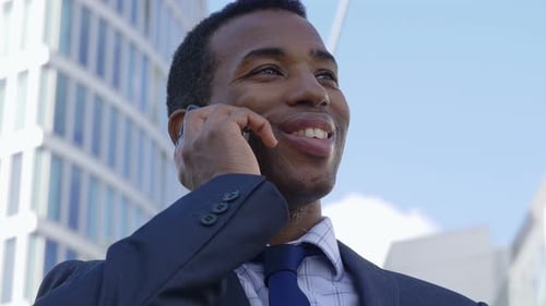 Businessman Using cell Phone: conversation, phone call, talking