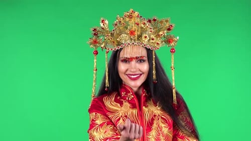 Woman in Ornate Costume Posing