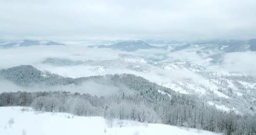 From Great Heigh Fairytale Mountain Landscape Snow Covered Alpine Sharp Peaks