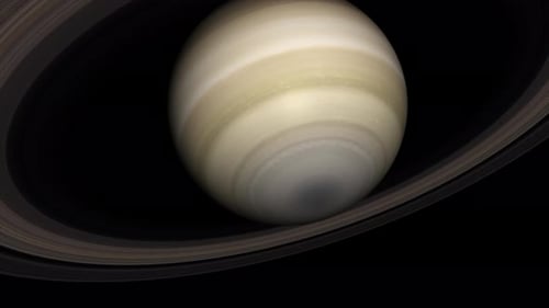 Konzept 3-UR1 Blick auf den realistischen Planeten Saturn