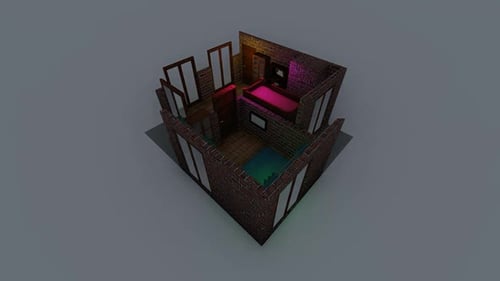 Isometric bedroom