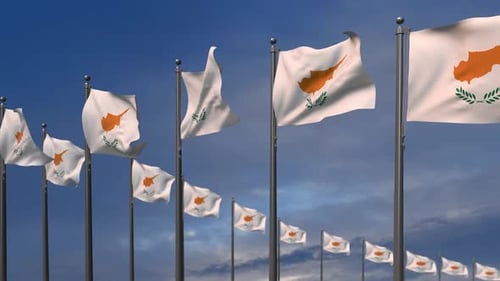 Cyprus Flag Waving in Realistic 3D Animation