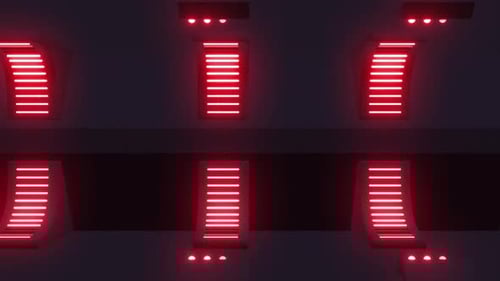 Animated Futuristic Neon Light Grid Pattern