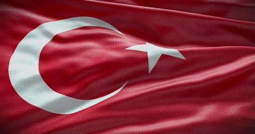 Realistic Waving Turkish Flag Seamless Loop
