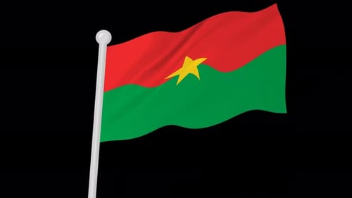 Burkina Faso National Flag Waving Loop with Alpha Channel