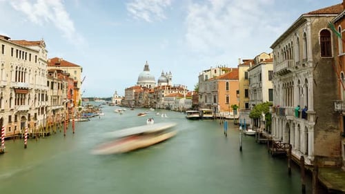 Time Lapse of the Grand Canal in Venice Italy