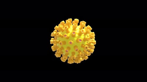 Rotating 3D Virus Cell Particle with Color Change