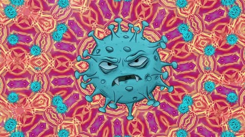 Süße böse böse Coronavirus-Covid-19-Virus-Mikrobakterien