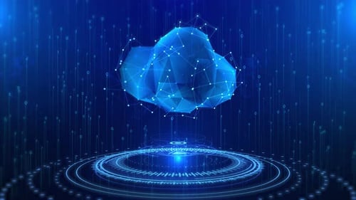 Computação em nuvem Tecnologia de rede da Internet, polígono, ponto conectado, linha com ícone e big data