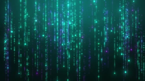 Digitale Partikel glitzern Regen