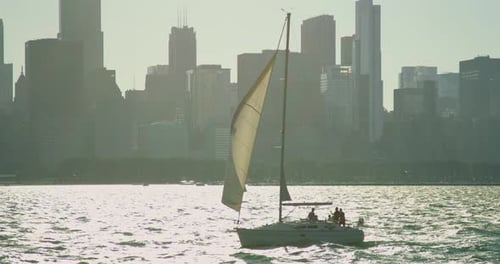 Sailing boat on a lake