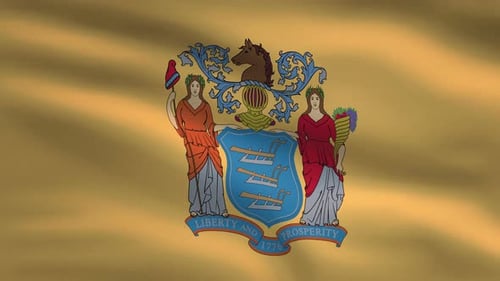 Waving Flag of New Jersey State Animation
