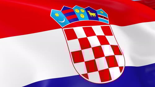 Realistic Waving Flag of Croatia Seamless Loop