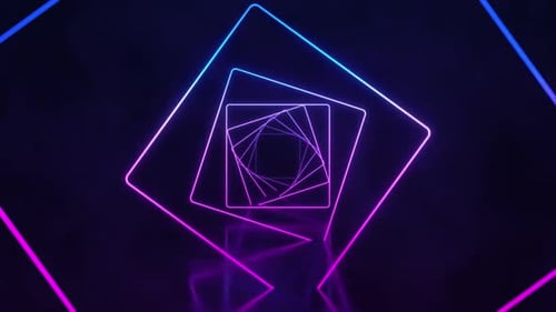 Glowing Rectangles Tunnel