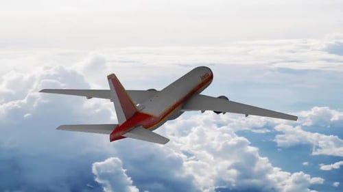 3D Animated Airplane Fly-By with Alpha Channel