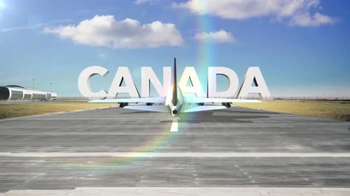 Commercial Airplane Landing Country Canada