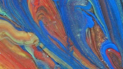 Swirling Paints Creating Abstract Color Patterns