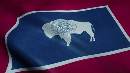 Waving Wyoming State Flag Loop