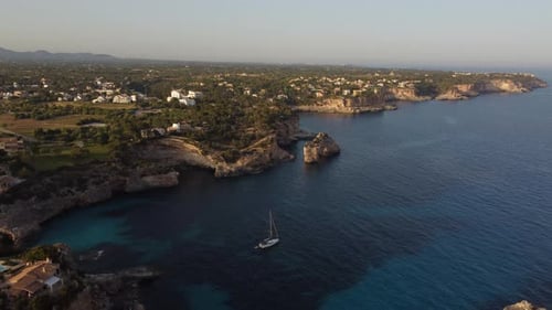 Es Pontas Arch in Cala Santanyi in Mallorca or Majorca, Balearic Islands Spain